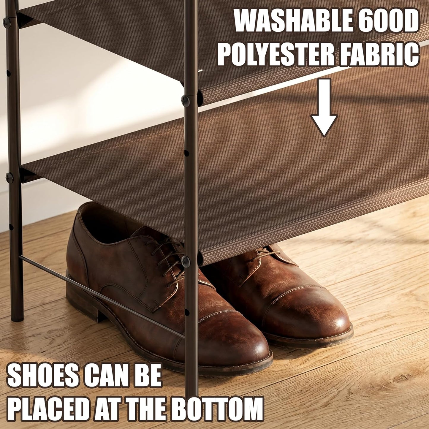 4-Tier Shoe Rack Storage Organizer, Bronze