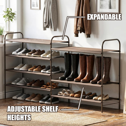 4-Tier Shoe Rack Storage Organizer, Bronze