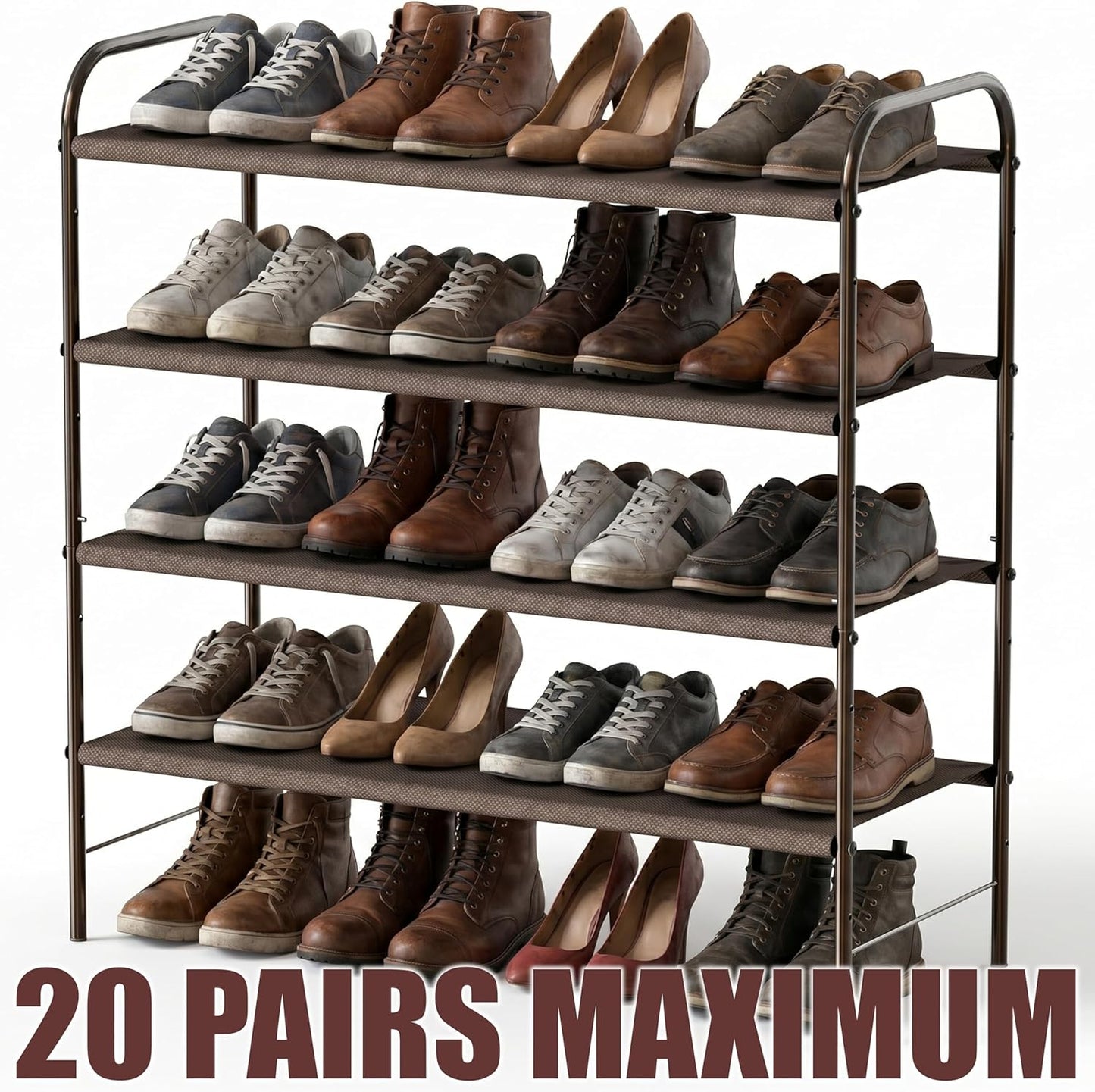 4-Tier Shoe Rack Storage Organizer, Bronze