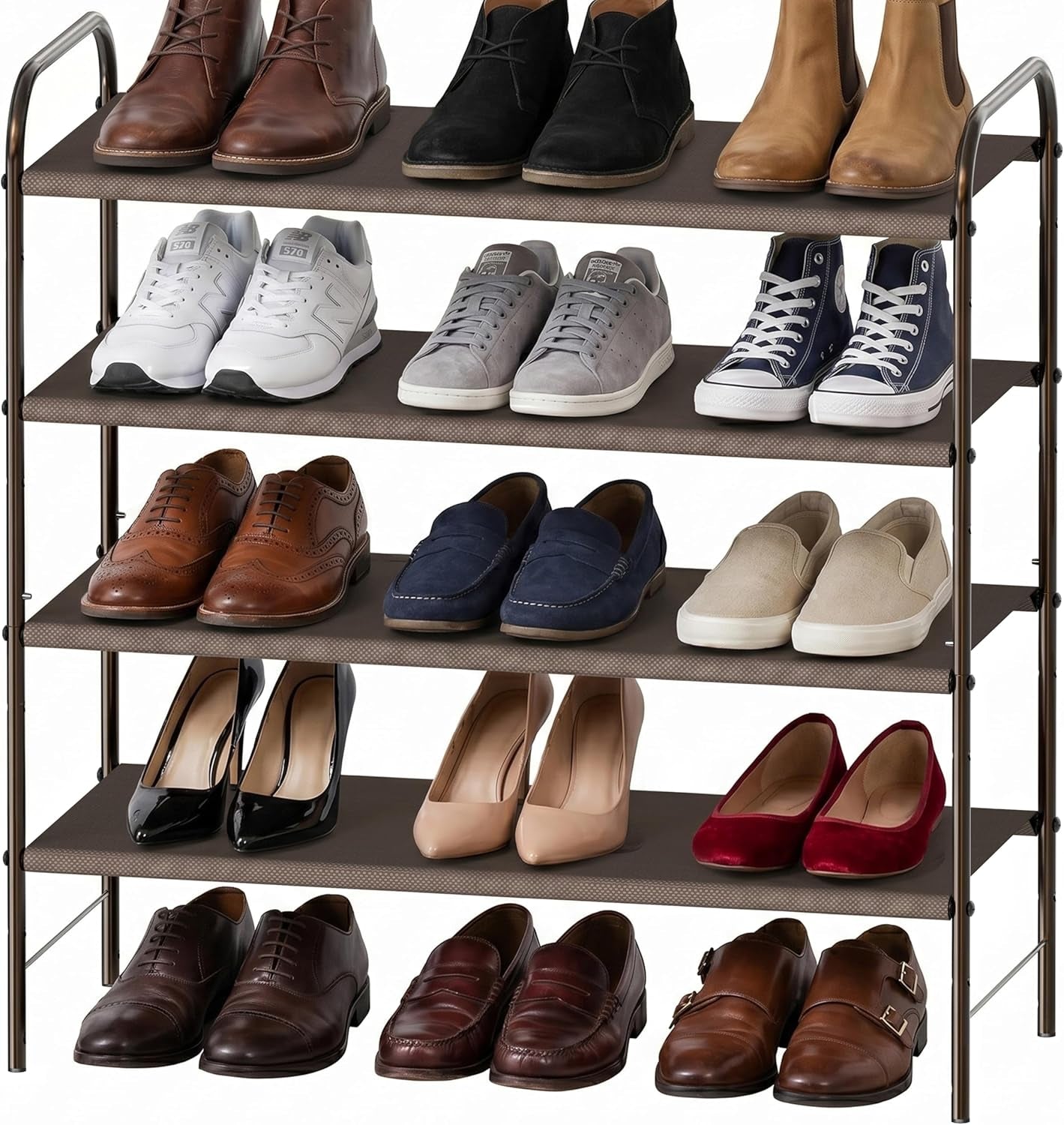 4-Tier Shoe Rack Storage Organizer, Bronze