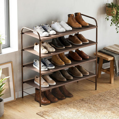 4-Tier Shoe Rack Storage Organizer, Bronze